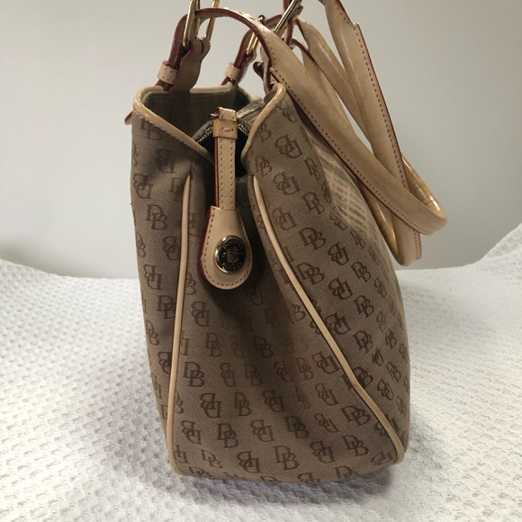 Dooney & Bourke Buckel Satchel Tote Bag Signature Design w/ Leather Trim - Picture 8 of 15